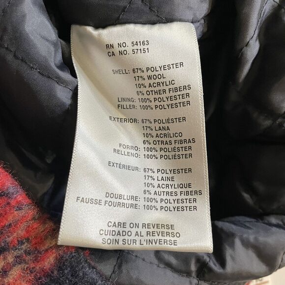 Levi's Jacket Plaid Soft Wool Blend Zip & Snap Up Quilted Lining‎ Womens M New - Picture 5 of 10